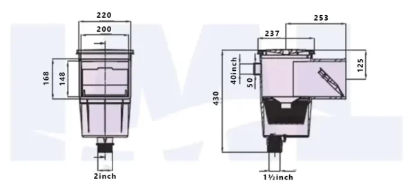ابعاد اسکیمر استخر IML مدل A001